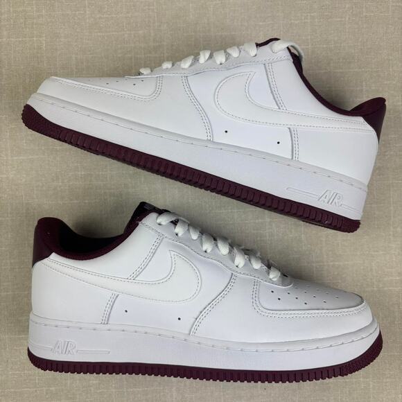 🍷 2022 Nike Air Force 1 Low '07 “White Dark Beetroot” 9M - Picture 2 of 6